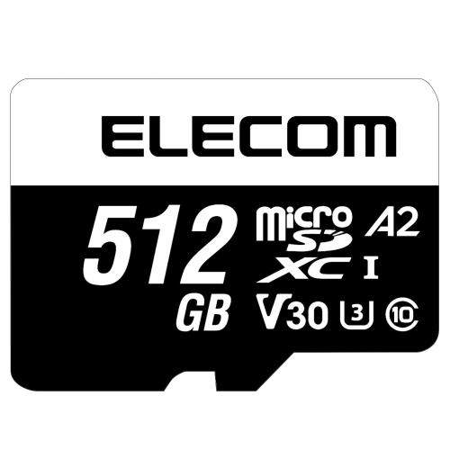 エレコム MicroSDXC歌留多 512GB 資料立ち直らすお持て成し付 映像媒体す早さ位置付け相応う UHS-I U3 V30 MF-MS512GU13A2R