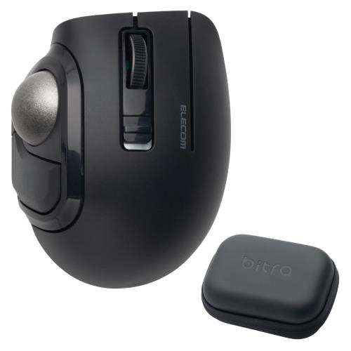 エレコム トラックボールマウス bitra 静音 親指操作 Bluetooth 無線2.4GHz 2台マルチペアリング 5ボタン 専用収納ケース付 M-MT1MRSAWH
