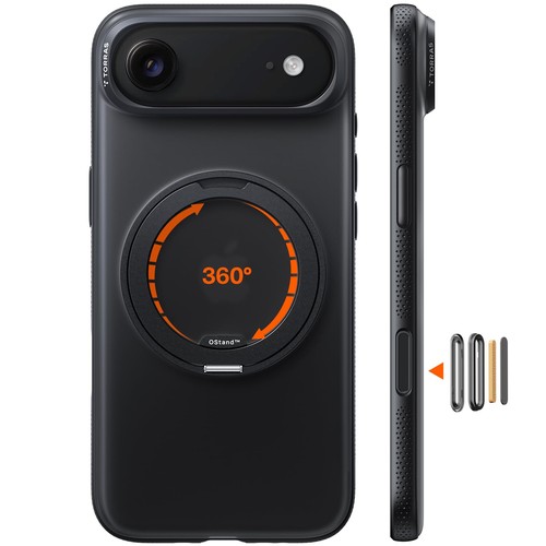TORRAS iPhone 用容れもの カチカチ・多役立つこと360度回転させる照明ランプ 輪っか Ostand O3 Fitness MagSafe相応う 米軍MIL標準尺度耐衝撃 照明ランプ 指紋押しとどめる 黄変押しとどめる カメラコントロールボタン付き添い人 ストラップホール