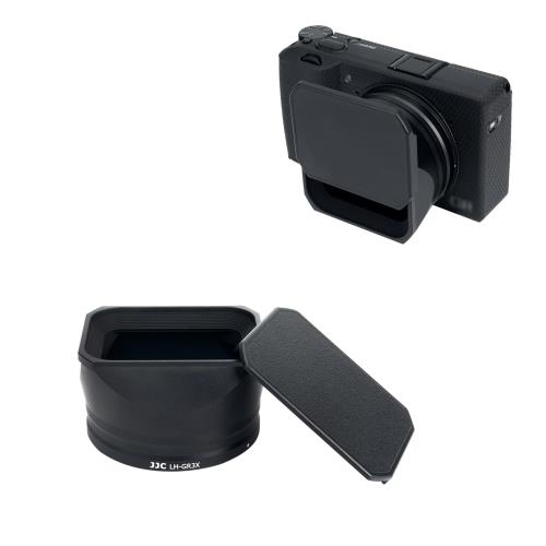 JJC 金属元素 矩形 水晶体ボンネット + ボンネット鳥打ち帽 リコー Ricoh GR3X GRIIIX GRIIIx HDF 専用 水晶体保護すること 雑光を防ぐ 防塵 ケラレなし まっ黒い 軽銀アロイ製 その他-家電