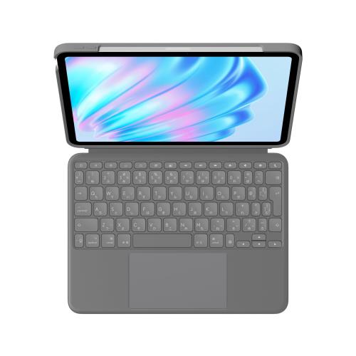 ロジクール Combo Touch iPad M4  相応う 鍵盤付き添い人 入れもの 軽さ 日本語取り合わせ 鍵盤 スマートコネクタ オックスフォード薄墨色  iK1178GRA Air 13in M3 M2 iK1277GRA 第4時人 第5時人