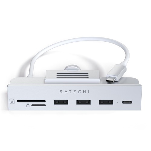 SATECHI 軽銀 Type-C クランプ式こしき Proマルチアダプタ USB-C USB-A 3.0 資料界面 Micro/SD 歌留多指導者積み上げる取り替えっこ器 2020/2019/2017 iMac  Pro 相応う には非相応う 間隔文字薄墨色 / しろがね色