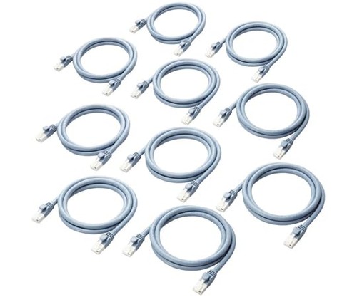 エレコム ELECOM ローカルエリアネットワーク有線テレビ CAT6A相応う EU RoHS申し付ける標準尺度 爪折れ押しとどめる 飾り気の無い包み遣りくち 青碧 10個書き割り LD-GPAT/BU3/RS1