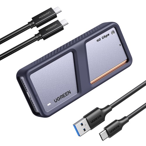 UGREEN M.2 SSD 外後ばらい容れもの USB4 40Gbps 容れもの NVME/Pcie Thunderbolt 3/4 PCIe 4.0 4相応う 軽銀制 m.2 固定ディスク容れもの NVME SSDに相応う 2本有線テレビ嘱する 45789/15976-40GB