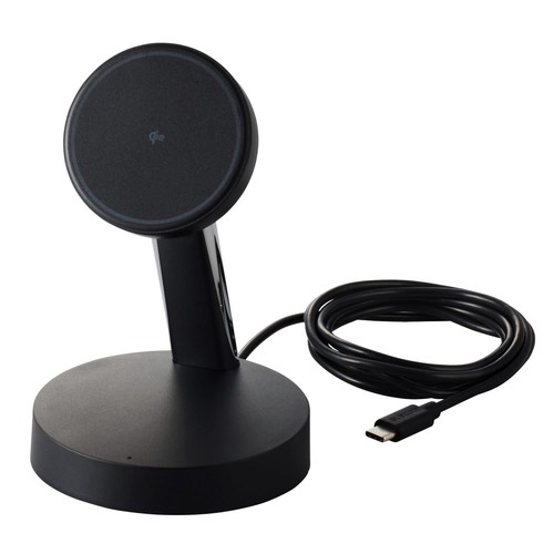 エレコム Qi2 申し受ける器 15W 2インチ1 照明ランプ 2台一斉に申し受ける能力のある 定め事公許品 1.5m有線テレビ USB申し受ける器別売り AirPods 黒いこと EC-MS11BK