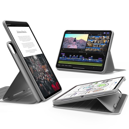 ESR iPad Pro 11in 容れもの M5/M4 2025/2024 相応う 着脱式磁石取りまかなう 単体当て嵌める能力のある 縦横相応う 9度合い角度合わせる照明ランプ Pencil Pro/USB-C相応う 耐衝撃 オートスリープ Shift続きもの