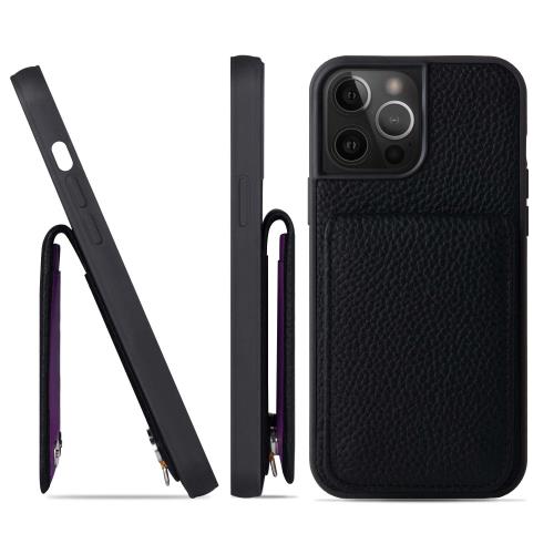 HANATORA for iPhone 13ProMax 容れもの バンパー型 本革 スマホケース スマホ 歌留多隠し 照明ランプ ストラップ 付き添い人 シュリンクカーフレザー 黒いこと SCPG-13ProMax-Black 差し上げ物 生まれ落ちる日 女