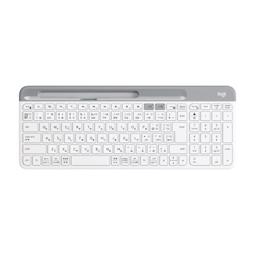 ロジクール 静音 Bluetooth ワイヤレスキーボード K580OW オフホワイト 超薄型 小型 Unifying ワイヤレス キーボード 薄型 テンキー 無線 Windows Mac iPad iOS Android Chrome Surface K580