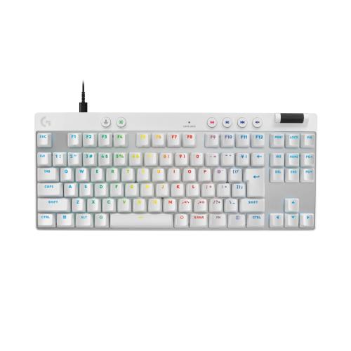 Logicool G ラピッド銃の引き金 PRO X TKL RAPID ゲーミングキーボード アクチュエーションポイント 自然調整能力のある 押下圧 35g 日本語取り合わせ G-PKB-TKL-RTWH 有線 テンキー受け答え 磁気式アナログ取り替えっこ LIGHTSYNC RGB