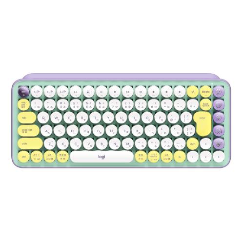 ロジクール POP KEYS K730PL メカニカル ワイヤレス キーボード パープル 日本語配列 メカニカルキーボード ワイヤレスキーボード bluetooth Logi Bolt Unifying非対応 windows mac chrome iPad ios Android 無線 K730