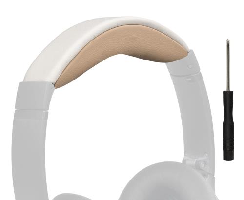 SOULWIT ヘッドバンド 交換 パッド Bose QuietComfort 25(QC25)/SoundLink Around-Ear II (SoundLink AE2)/SoundTrue Around-Ear II (SoundTrue AE 2) 用 ヘッドバンド クッション ヘッドホンバンド ヘッドセットバンド DIY替えバンドキット 一体型 (ホワイト＆ベージュ)画像
