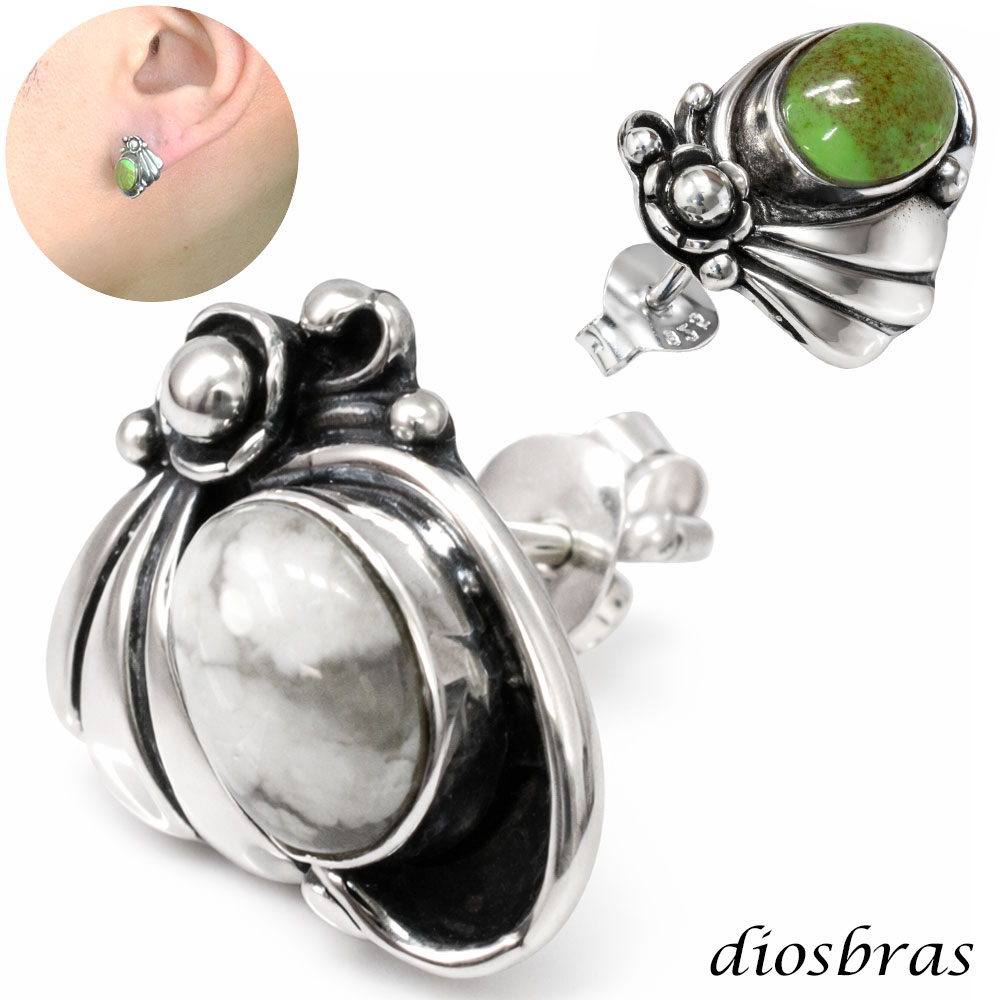 楽天市場】ターコイズ ピアス 本物シルバー925 ピアス 片方 トルコ石