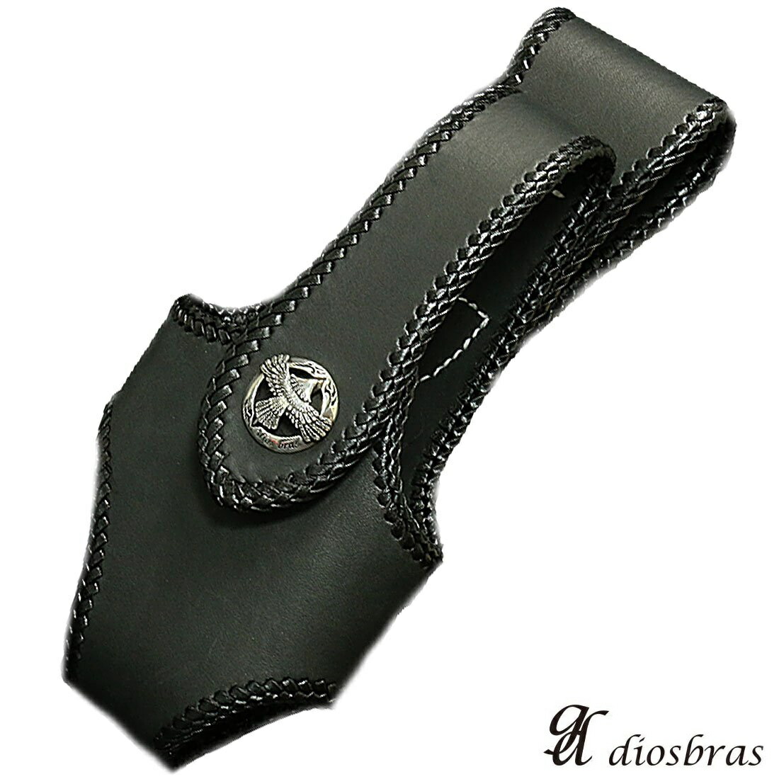 【diosbras-ディオブラス】バイカーズ  ウォレットホルダー 黒いこと 黒 本革サドルレザーシンプルホルダー【ロングウォレット用】【SA】