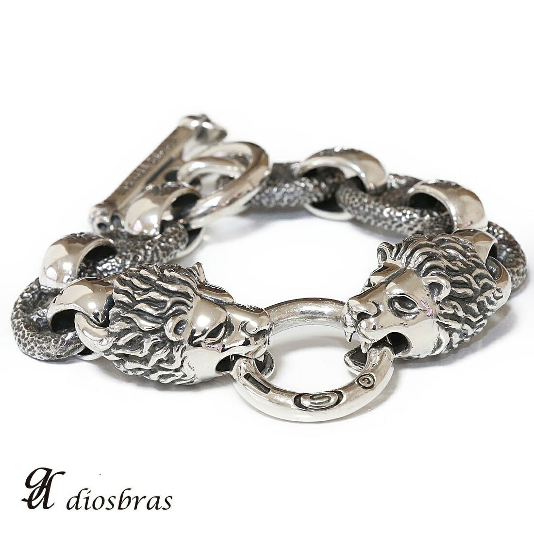 ライオン リング ブレスレット 双頭獅 シルバーブレスレット シルバーアクセサリー シルバーアクセサリー メンズ シルバーバングル ブレスレット バングル シルバー925 メンズアクセサリー プレゼントに人気 送料無料 diosbras-デ