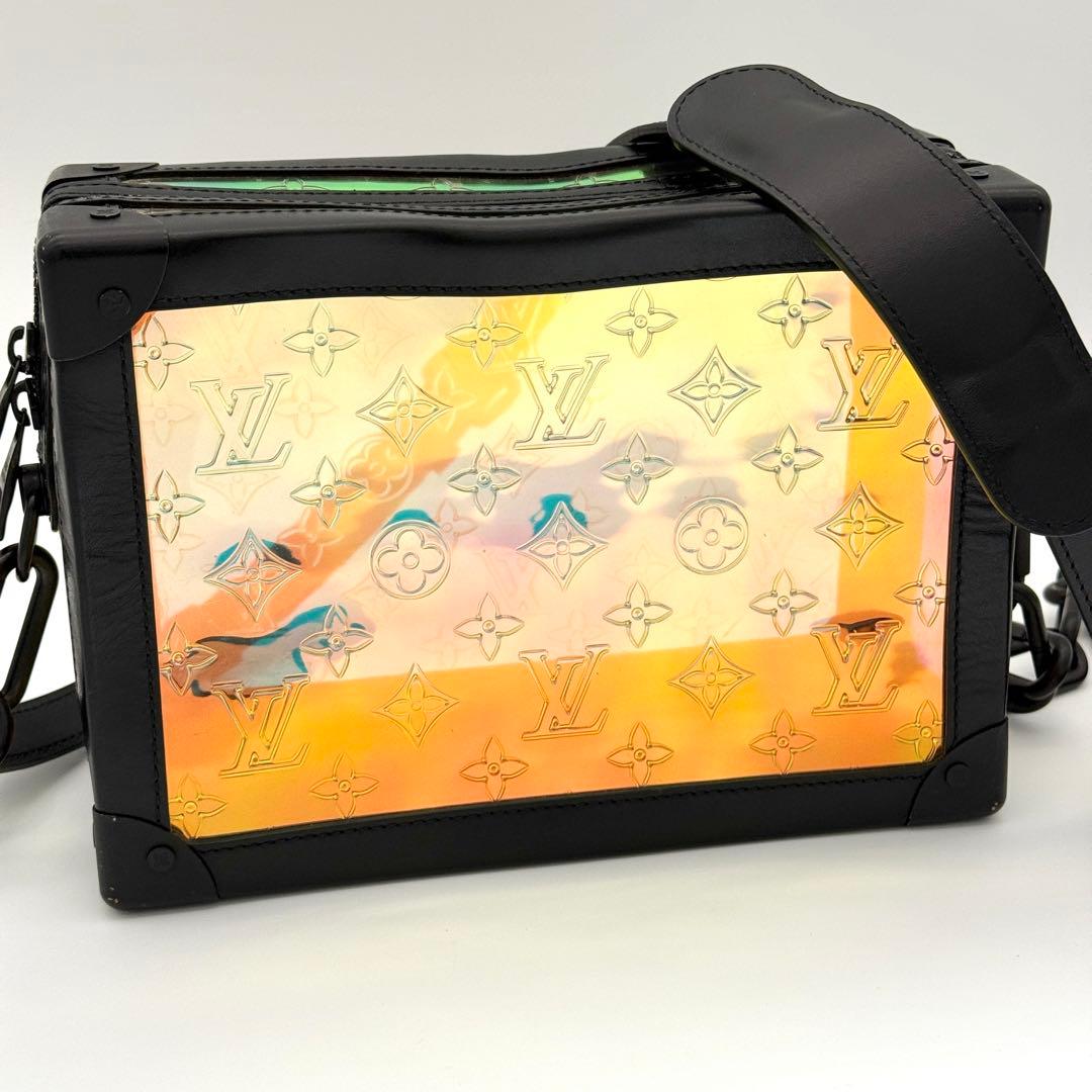 中古AB ルイヴィトン モノグラム プリズム ホンブルグ帽ブート ショルダーバッグ 黒 LOUIS VUITTON ホログラム 黒いこと ヴァージル アブロー 2020年 M55932
