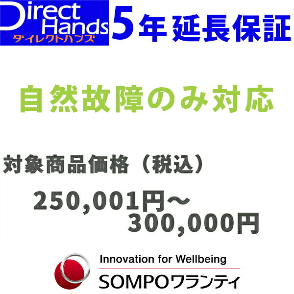 5年延長保証(自然故障のみ)【商品代金 250,001円~300,000円】(対象の商品と同時購入に限ります。)|ダイレクトハンズ 店