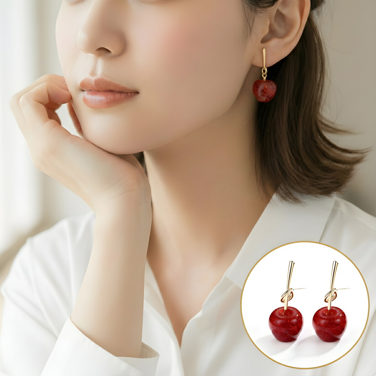 楽天市場】【リニューアル】ミニ林檎ピアス/イヤリング【日本製