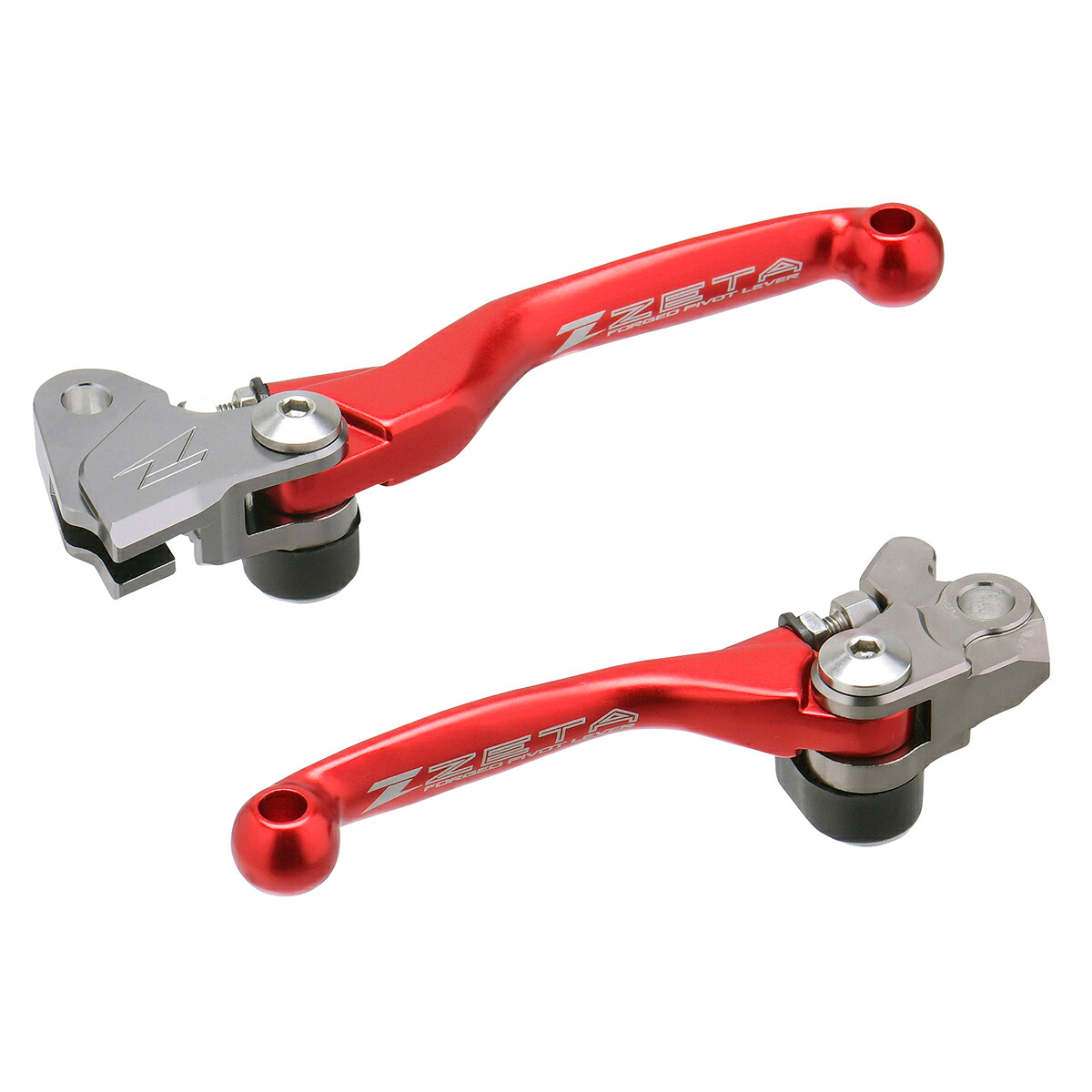 ZETA YZ125 YZ250 YZ250F YZ450F KX125 KX250 KX250F KX450F RMZ250…etc ピボットレバーセットFP 3フィンガー レッド 前方可倒式 レバー位置無段階調整 鍛造 高強度アルミ合金 ダートフリーク DIRTFREAK 品番:F5081/メーカー品番:ZE44-1103