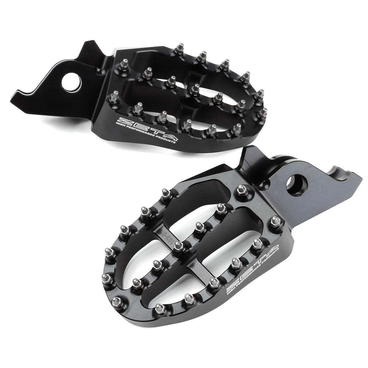 ZETA KX250/450 19-26 KX250F/450F 09-18 KX250X/450X 19-26 アルミニウムフットペグ ブラック 品番:F6992/メーカー品番:ZE93-1220
