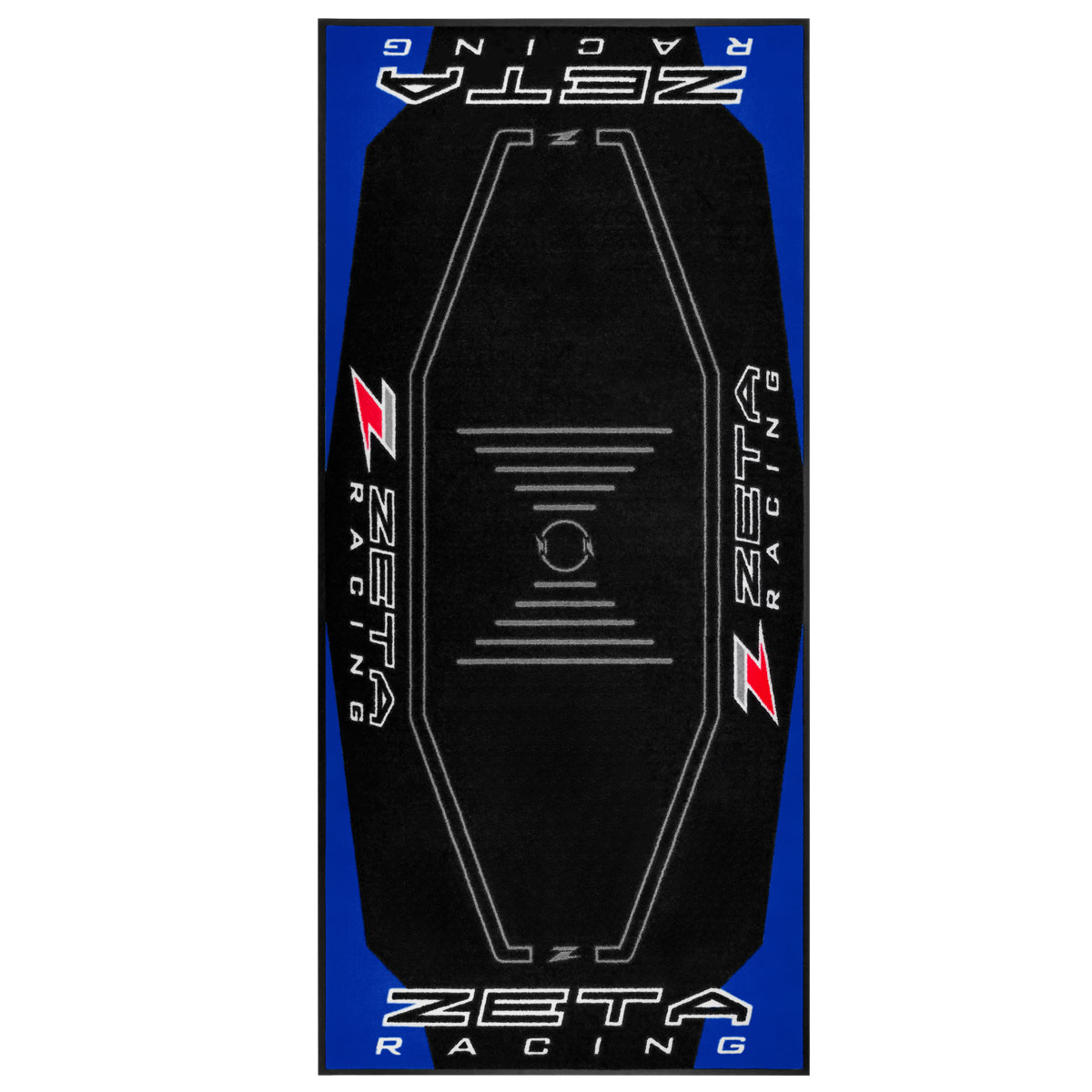 DIRTFREAK レーシングフロアマット ZETA ブルー/ブラック 100×220cm 難燃素材 フロア保護 裏面滑り止め加工 高耐久 G6005