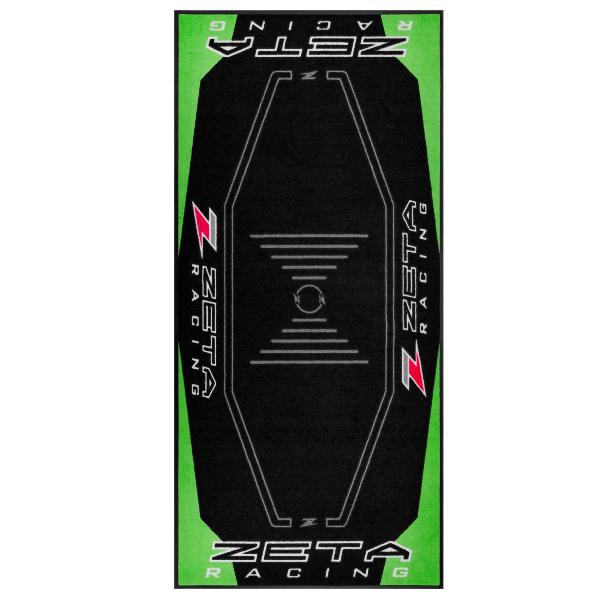 DIRTFREAK レーシングフロアマット ZETA グリーン/ブラック 100×220cm 難燃素材 フロア保護 裏面滑り止め加工 高耐久 G6006
