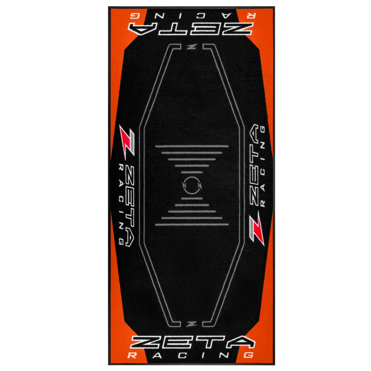 DIRTFREAK レーシングフロアマット ZETA ORANGE/BLACK 100×220cm 難燃素材 フロア保護 裏面滑り止め加工 高耐久 G6008