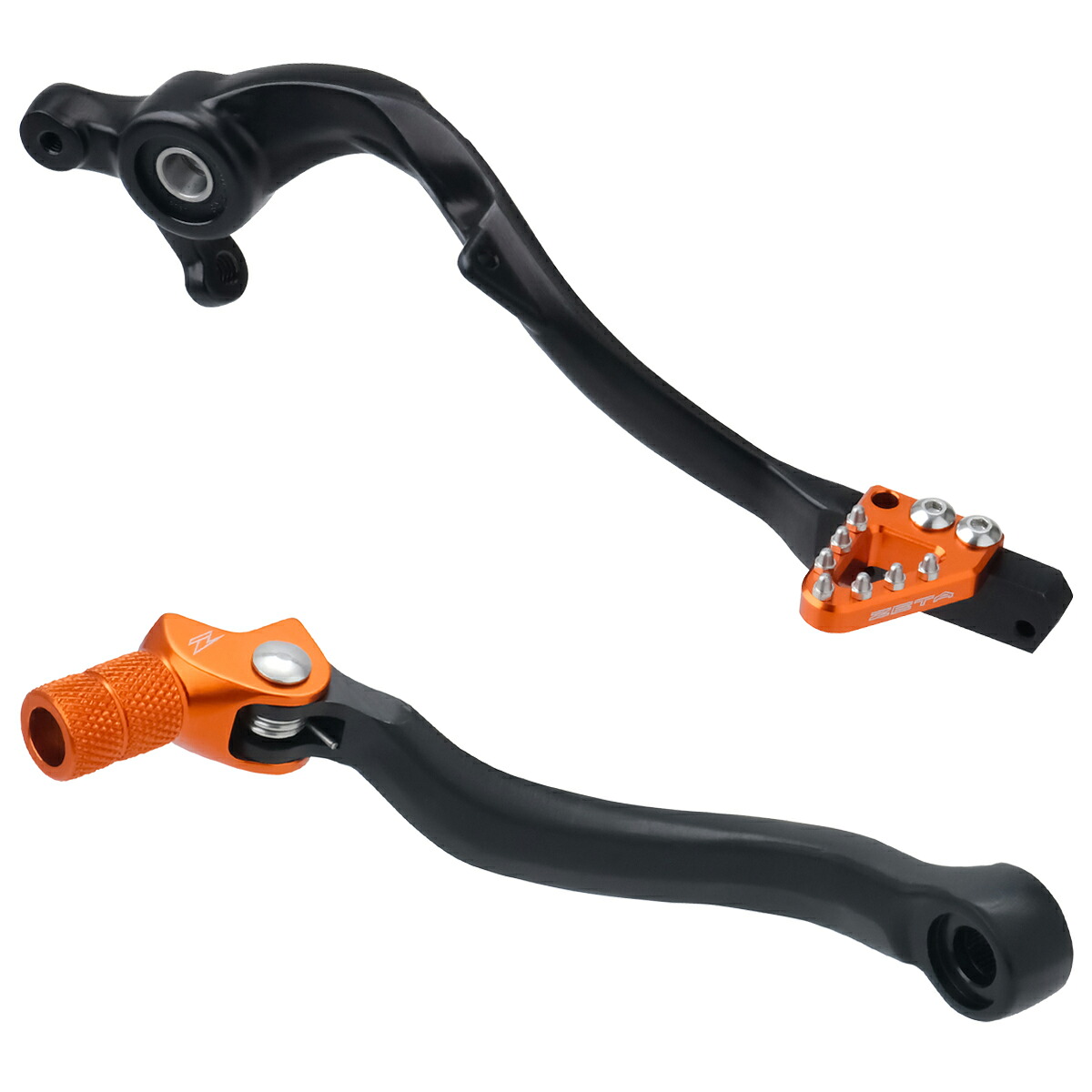 ZETA KTM/HUSQVARNA/GASGAS 鍛造シフトレバー/ブレーキペダルセット オレンジ シフトペダル 純正交換 ポジション調整 鍛造アルミ ドレスアップ 品番:G6706/メーカー品番:ZE90-9403｜ダートフリーク　店