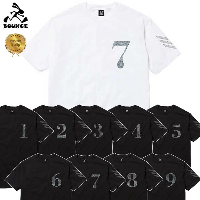 BOUNCE バウンス number 数字1~9番 ラインストーンロゴ PREMIUM 半袖 綿100% メンズＴシャツ トップス かっこいい おしゃれ 人気 ブランド 大きい ビッグサイズ ストリート系 ITALY