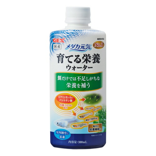 新商品 GEX メダカ元気 育てる栄養ウォーター 300ml メダカ 育成 繁殖 飼育 稚魚 淡水 屋内飼育 水質調整
