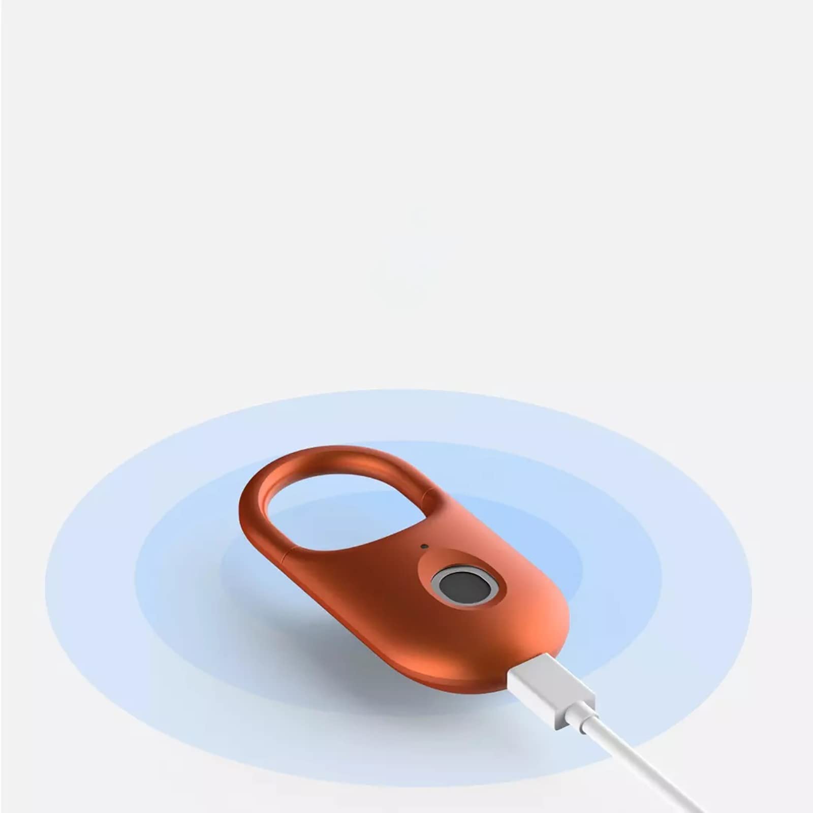 指紋南京錠 スマートな南京錠指紋ロック解除抗紛失屋外バックパック荷物指紋ロック 補助錠 (色 : Orange, Size : 4x8.4cm)