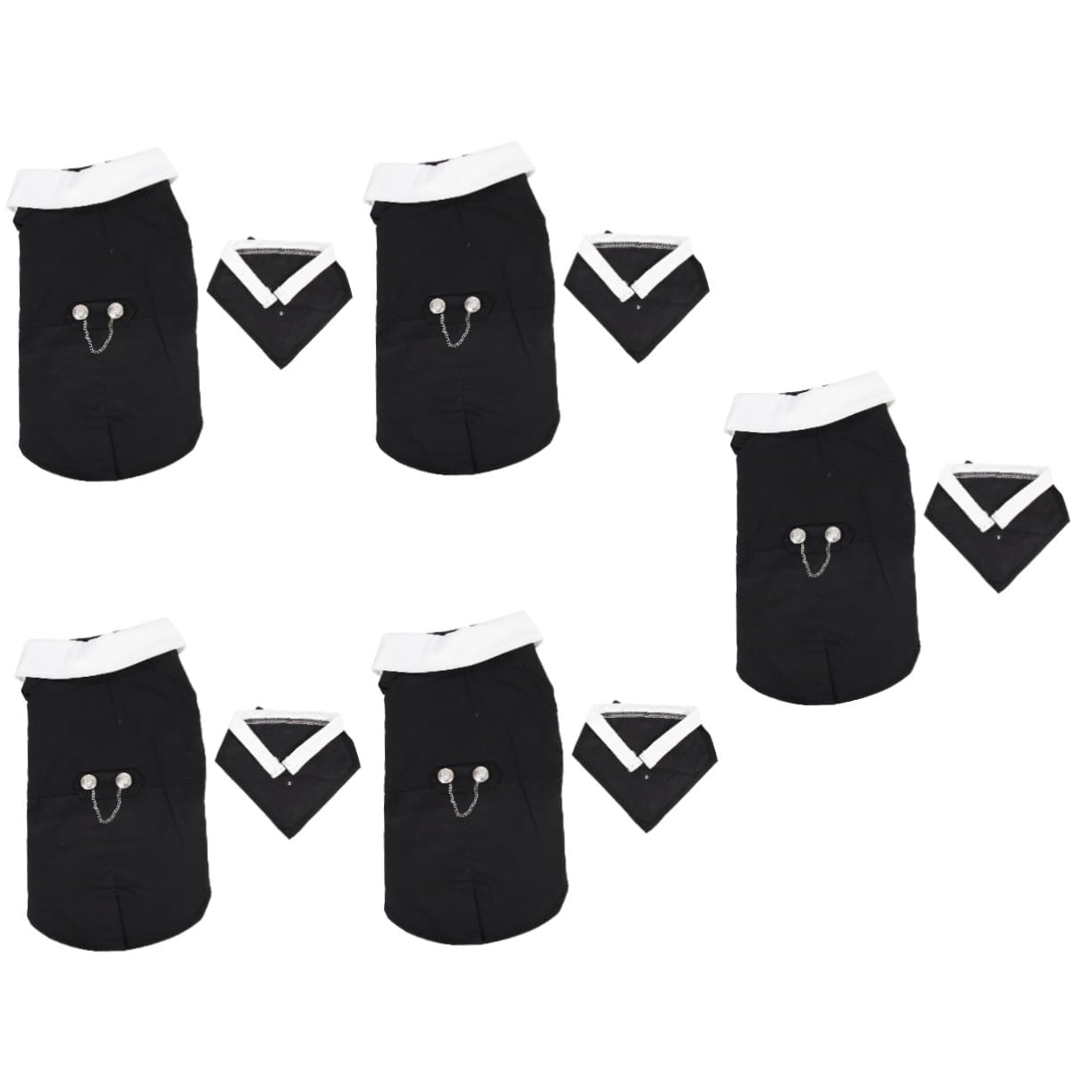 5個 ペットスーツ トレンディなドレス ペットのフォーマルウェア ペットアクセサリー 子犬 設定 ペット用品 ウェディングドレス 衣類 ポリエステル|Disport 店