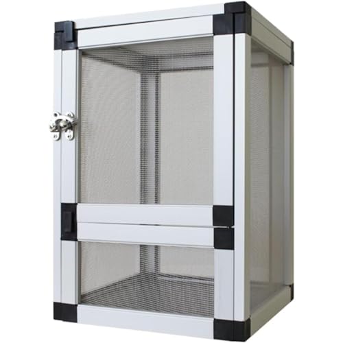 ハ虫類 伏せ籠 メッシュ 繁殖入れもの 20×20×30糎 小型 通気性人並み外れた 精神的な統合式 ハ虫類・両棲類用伏せ籠 扉鍵を掛ける付き添い人 白いこと カメレオン ヤモリ 蜥蜴 虫けら 繁殖入れもの 縦長 パルダリウム テラリウム