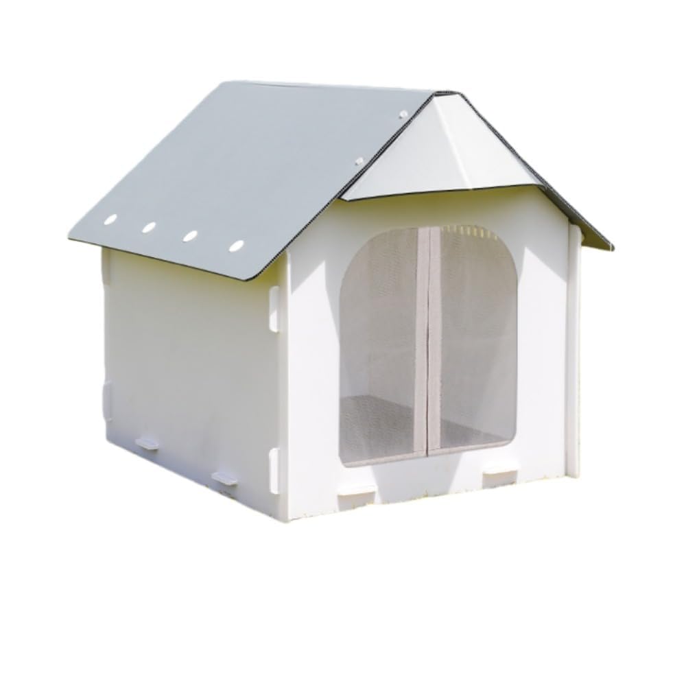 犬掘っ建て小屋 室外 室内 兼用 中型犬 小型犬 可塑性物質製 ドッグハウス 猫住みか 撥水 防汚 通気性 窓かけ付き添い人 蒸れにくい 今めかしい 丸洗い 精神的な統合飾り気の無い 牢固たる 耐久性 白いこと 愛玩動物住みか 伏せ籠 55×47×54糎