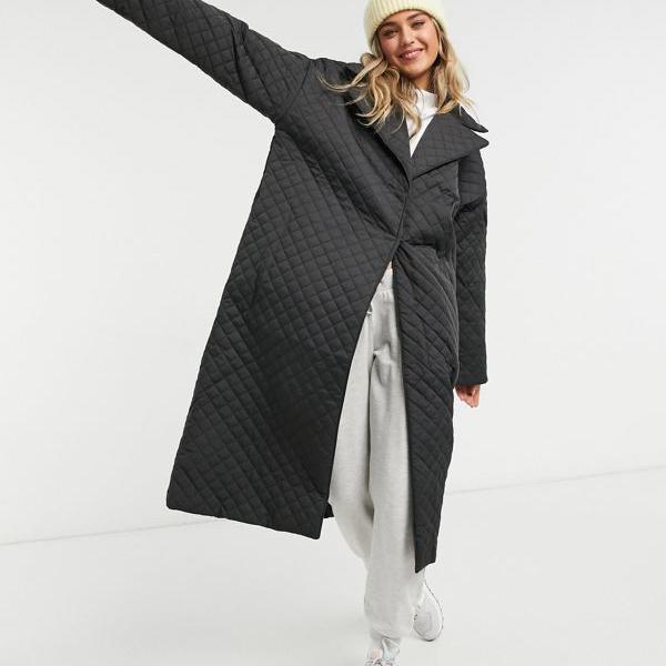 タイムセール コート ジャケット レディース アウター Asosdesignキルティングチャックオンコートブラック Asos Asos エイソス 女性 小さいサイズから大きいサイズまで インポートブランド Dgb Gov Bf