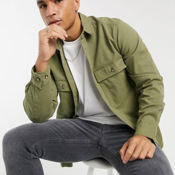 楽天カード分割 エイソス Asos Asos カーキ色のasosdesignツイルシャケット トップス メンズ 男性 インポートブランド 小さいサイズから大きいサイズまで 高い素材 Restaurant Lafabrique Fr