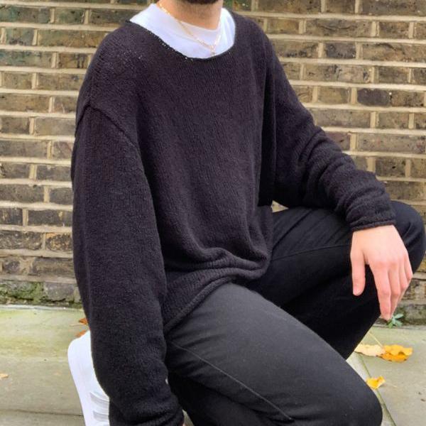 新発売 ニット セーター メンズ トップス Asosdesignニットオーバーサイズテクスチャードヤーンジャンパーブラック Asos Asos エイソス 男性 小さいサイズから大きいサイズまで インポートブランド Dgb Gov Bf