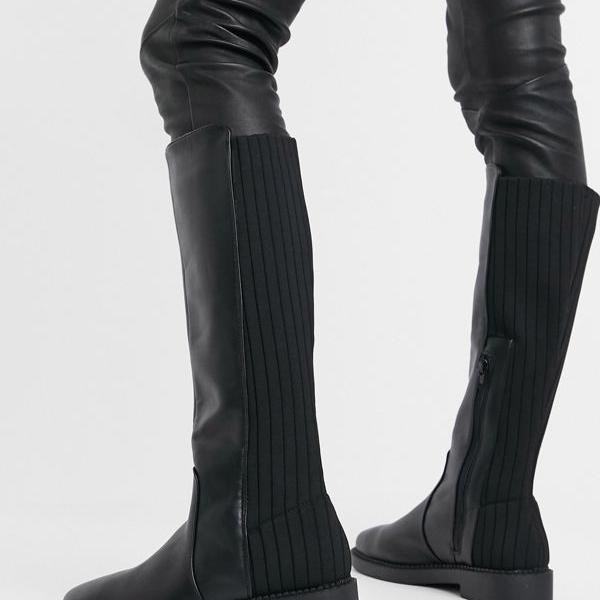 別倉庫からの配送 レディース 靴 Asosdesignカーソンチャンキーフラットニーブーツ Asos Asos エイソス 女性 50代 40代 30代 代 小さいサイズから大きいサイズまで インポートブランド As Hamrahtrader Com