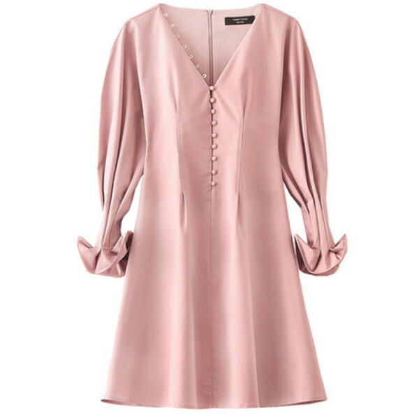 結婚式 ドレスワンピース ワンピース キャバ嬢 ワンピース Diva レトロ セレクトショップdiva お呼ばれ セレクトショップdivaclosetの大人カジュアル Closet イベント 二次会 袖付き ホステス フレア ピンクワンピース フロントボタン 衣装 セレクトショップ 大人可愛い