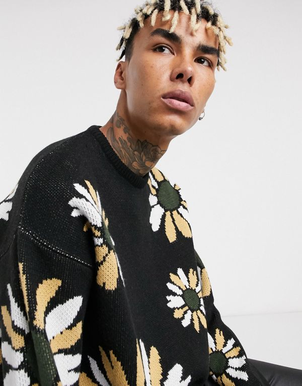 楽天市場 エイソス Asos Asos Asos Designは 黒の花柄の特大ジャンパーをニットしました トップス メンズ 男性 インポートブランド 小さいサイズから大きいサイズまで 代 30代 40代 50代 カジュアル セレクトショップ Diva Closet