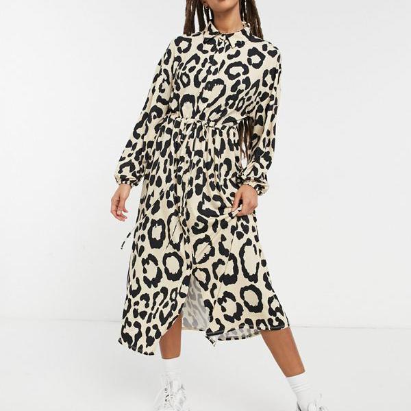 Asos レディース レディース ワンピース エイソス ワンピース Asos エイソス 女性 Closet 京都のセレクトショップdivacloset インポートブランド ヒョウ柄のasosdesignシャツドレス Diva 小さいサイズから大きいサイズまで セレクトショップ