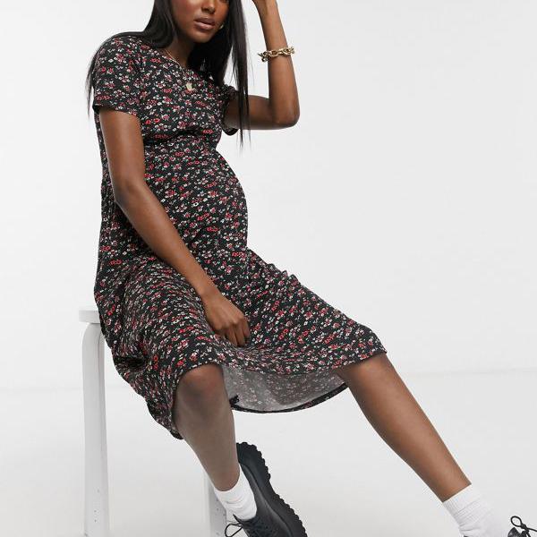 海外輸入 Wednesday S Girl グランジフローラル ガールマタニティミディスモックドレス ワンピース レディース 女性 インポートブランド 小さいサイズから大きいサイズまで 代 30代 40代 50代 As Gomez Cr