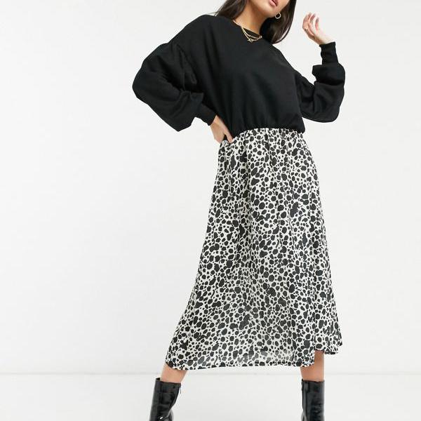 River River Island レディース 30代 京都のセレクトショップdivacloset リバーアイランドヒョウミックスミニスウェットドレス ブラック 40代 女性 ワンピース Island 小さいサイズから大きいサイズまで 40代 代 リバーアイランド Island インポートブランド 30代 50