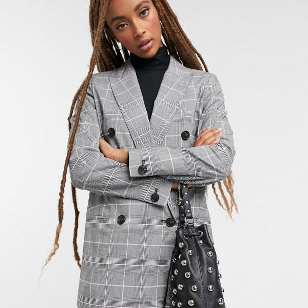 正規通販 コート ジャケット オールセインツ 小さいサイズから大きいサイズまで インポートブランド 女性 レディース アウター オールセインツアストリッドチェックブレザーグレー Allsaints Icaroexpress Com Br