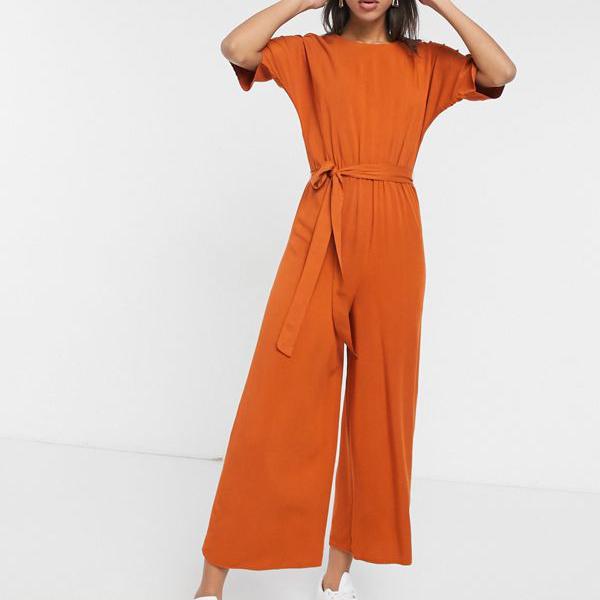 代引き手数料無料 エイソス Asos Asos Asosdesignネクタイウエストジャンプスーツさびで オールインワン レディース 女性 インポートブランド 小さいサイズから大きいサイズまで 正規激安 Opk Rks Org