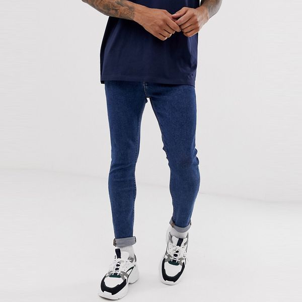 選ぶなら Asos Asos エイソス コーディネート ファッション 40代 30代 代 ジーパン ジーンズ パンツ スウェット フィット スキニー スーパー エクストリーム インポート サイズ 大きい スプレー 上 ジーンズ ブルー エンド オープン Stretch Power Design Asos メンズ