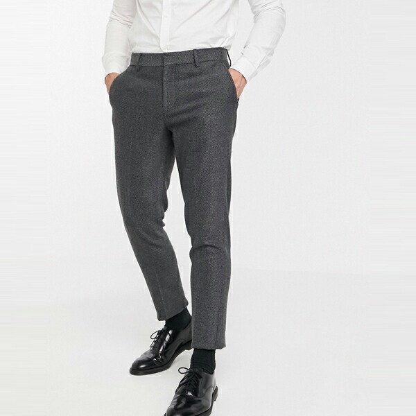 安いそれに目立つ Asos Asos エイソス メンズ Asos Design チャコール ヘリンボーン 結婚式 スキニー ウール ミックス スーツ ズボン 大きいサイズ インポート エクストリームスーパースキニーフィット スウェットパンツ ジーンズ ジーパン 代 30代 40代