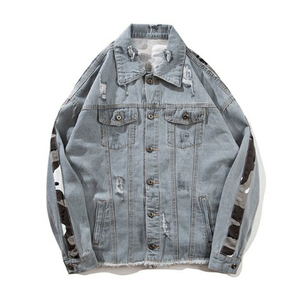 最新情報 楽天市場 メンズ アウター ジャケット ダメージ デニムジャケット Gジャン ジャンパー 迷彩パッチワーク 長袖 ロングスリーブ ピンク 大きいサイズ 代 30代 40代 カジュアル コーデ ファッション トレンド インポート フェス ハイストリート Edm
