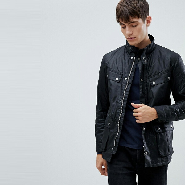 Asos Asos エイソス ワックス スリム メンズ Barbour コート ジャケット 30代 メンズファッション International 低価格 ブラック スリム フィット デューク ワックス ジャケット 大きいサイズ インポート エクストリームスーパースキニーフィット スウェットパンツ