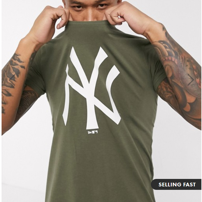 年末のプロモーション大特価 Tシャツ カットソー カジュアル オシャレ コーディネート ファッション 40代 30代 代 トップス Tシャツ カーキ ロゴ ヤンキース ニューヨーク Mlb Era New Sorif Dk