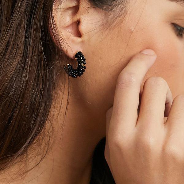 通販 人気 ホイッスルズ Whistles 黒のホイッスルビーズフープピアス ピアス アクセサリー レディース 女性 インポートブランド 代 30 代 40代 50代 As 161 Mamanminimaliste Com